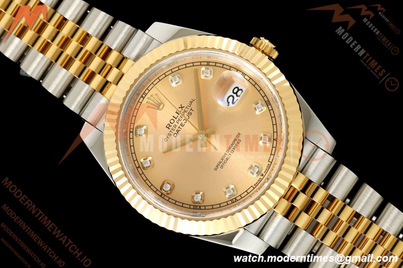 Rolex - Datejust 126333 41mm 904L Gold Wrapped Jub Flt YG/SS Gold/Dia BJF SH3235 | 롤렉스 - 데이트저스트 126333 41mm 904L 골드 랩드 주브 플랫 YG/SS 골드/다이아 BJF SH3235