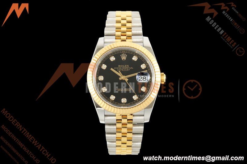 Rolex - Datejust 126333 41mm 904L Gold Wrapped Jub Flt YG/SS Blk/Dia BJF SH3235 | 롤렉스 - 데이트저스트 126333 41mm 904L 골드 랩드 주브 플라이백 YG/SS 블랙/다이아 BJF SH3235