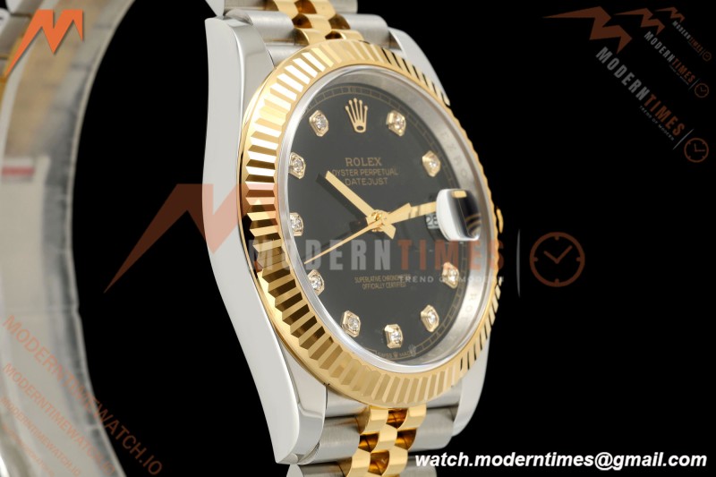 Rolex - Datejust 126333 41mm 904L Gold Wrapped Jub Flt YG/SS Blk/Dia BJF SH3235 | 롤렉스 - 데이트저스트 126333 41mm 904L 골드 랩드 주브 플라이백 YG/SS 블랙/다이아 BJF SH3235