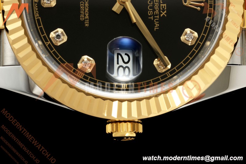 Rolex - Datejust 126333 41mm 904L Gold Wrapped Jub Flt YG/SS Blk/Dia BJF SH3235 | 롤렉스 - 데이트저스트 126333 41mm 904L 골드 랩드 주브 플라이백 YG/SS 블랙/다이아 BJF SH3235