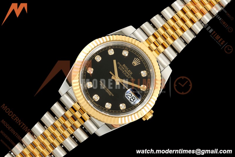 Rolex - Datejust 126333 41mm 904L Gold Wrapped Jub Flt YG/SS Blk/Dia BJF SH3235 | 롤렉스 - 데이트저스트 126333 41mm 904L 골드 랩드 주브 플라이백 YG/SS 블랙/다이아 BJF SH3235