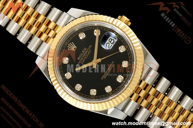Rolex - Datejust 126333 41mm 904L Gold Wrapped Jub Flt YG/SS Blk/Dia BJF SH3235 | 롤렉스 - 데이트저스트 126333 41mm 904L 골드 랩드 주브 플라이백 YG/SS 블랙/다이아 BJF SH3235