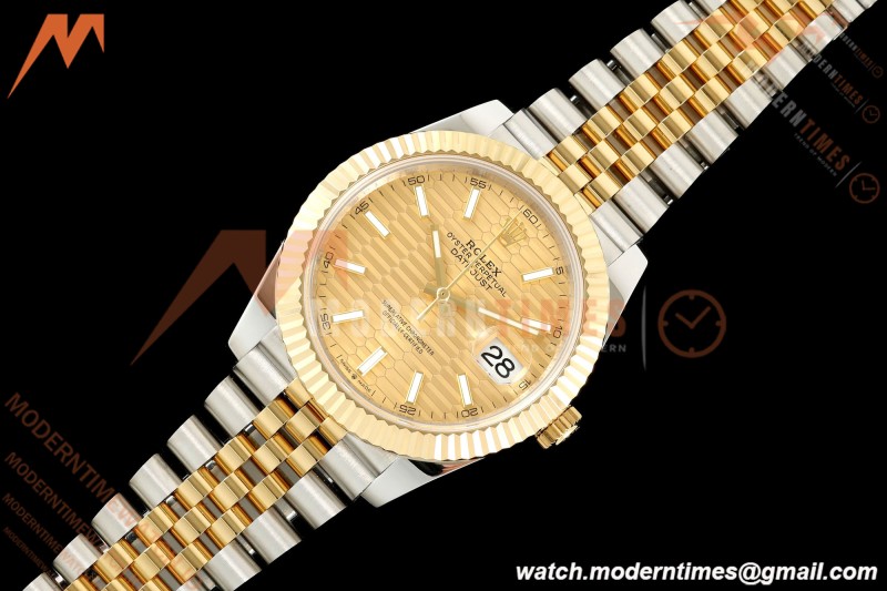Rolex - Datejust 126333 41mm 904L Gain Weight Jub Flt YG/SS G-Wave/Stk QF SH3235