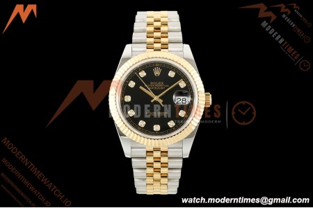 Rolex - Datejust 126333 41mm 904L Gain Weight Jub Flt YG/SS Blk/Dia QF SH3235
