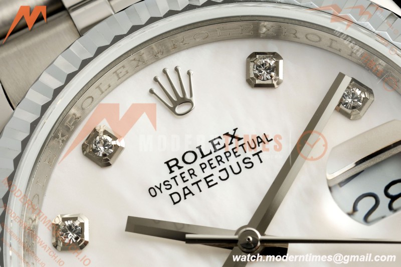 Rolex - Datejust 116234 36mm Jub Flt 316L SS/SS White Mop/Dia BPF VR3135 | 롤렉스 - 데이트저스트 116234 36mm 주브 Flt 316L SS/SS 화이트 모프/다이아 BPF VR3135
