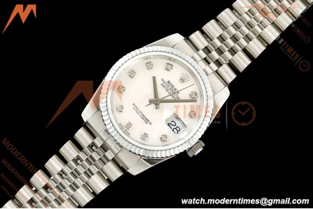 Rolex - Datejust 116234 36mm Jub Flt 316L SS/SS White Mop/Dia BPF VR3135 | 롤렉스 - 데이트저스트 116234 36mm 주브 Flt 316L SS/SS 화이트 모프/다이아 BPF VR3135