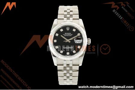 Rolex - Datejust 116234 36mm Jub Flt 316L SS/SS Blk/Dia BPF VR3135
