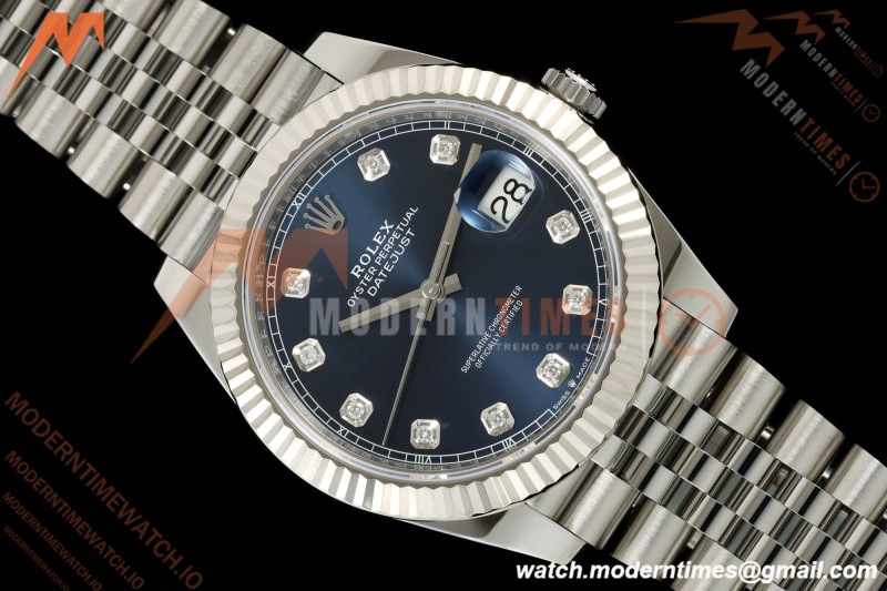 Rolex - Datejust 126334 41mm Jub Flt 904L SS/SS Blue/Dia SEEK SH3235 | 롤렉스 - 데이트저스트 126334 41mm 주브 Flt 904L SS/SS 블루/다이아 SEEK SH3235