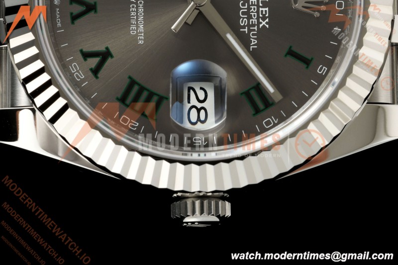 Rolex - Datejust 126334 41mm Wimbledon Jub Flt 904L SS/SS Grey/Rmn SEEK SH3235