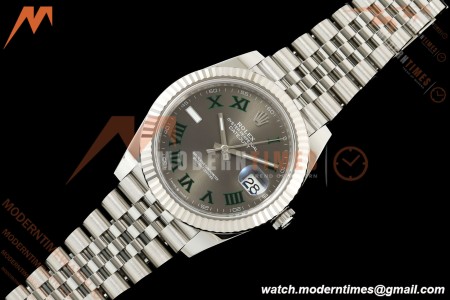 Rolex - Datejust 126334 41mm Wimbledon Jub Flt 904L SS/SS Grey/Rmn SEEK SH3235