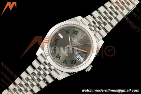 Rolex - Datejust 126334 41mm Wimbledon Jub Flt 904L SS/SS Grey/Rmn SEEK SH3235