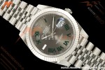 Rolex - Datejust 126334 41mm Wimbledon Jub Flt 904L SS/SS Grey/Rmn SEEK SH3235