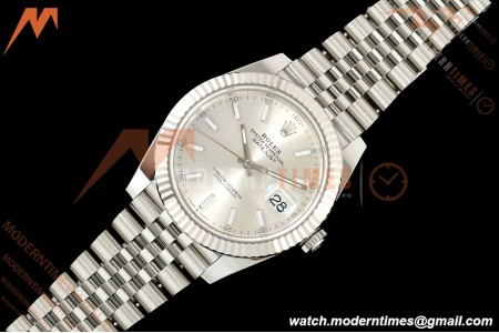 Rolex - Datejust 126334 41mm Jub Flt 904L SS/SS Silv/Stk SEEK SH3235