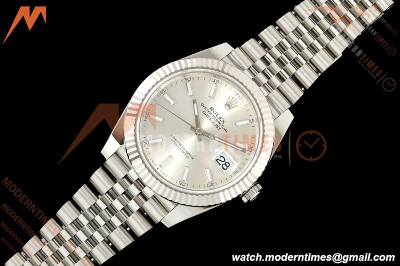 Rolex - Datejust 126334 41mm Jub Flt 904L SS/SS Silv/Stk SEEK SH3235