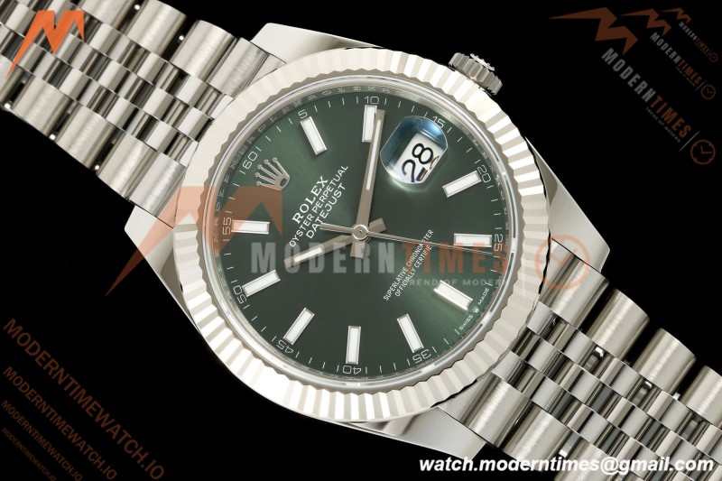 Rolex - Datejust 126334 41mm Jub Flt 904L SS/SS Grn/Stk SEEK SH3235