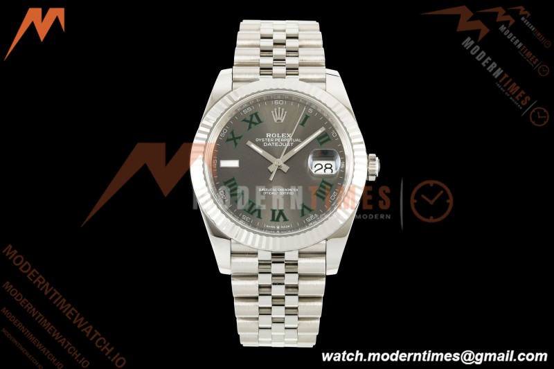 Rolex - Datejust 126334 41mm Wimbledon Jub Flt 904L SS/SS Grey/Rmn VF DD3235 | 롤렉스 - 데이트저스트 126334 41mm 윔블던 주브 Flt 904L SS/SS 그레이/Rmn VF DD3235
