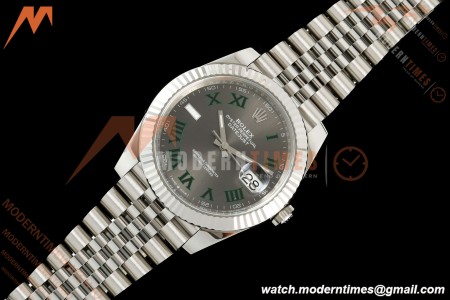 Rolex - Datejust 126334 41mm Wimbledon Jub Flt 904L SS/SS Grey/Rmn VF DD3235