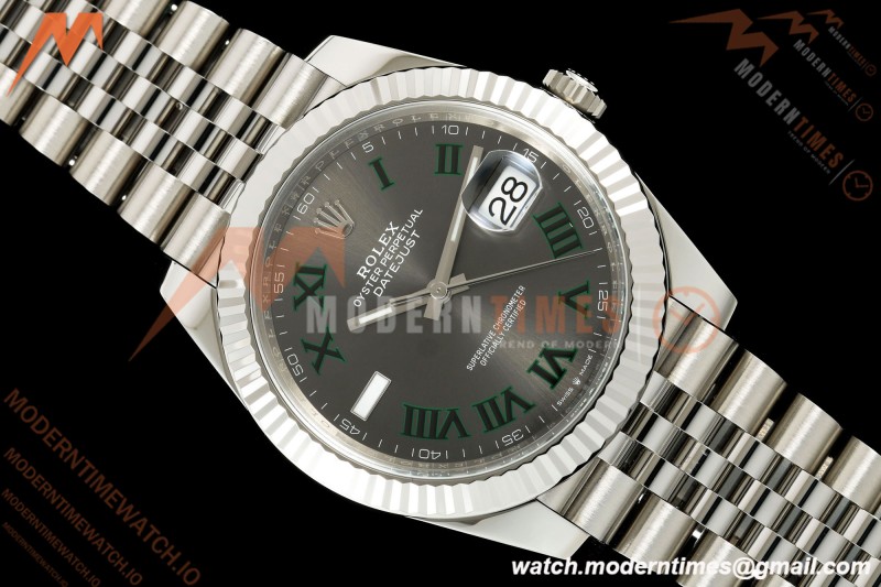 Rolex - Datejust 126334 41mm Wimbledon Jub Flt 904L SS/SS Grey/Rmn VF DD3235 | 롤렉스 - 데이트저스트 126334 41mm 윔블던 주브 Flt 904L SS/SS 그레이/Rmn VF DD3235
