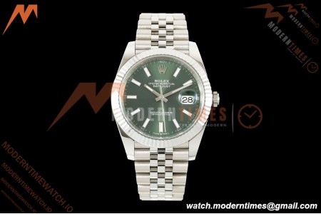 Rolex - Datejust 126334 41mm Jub Flt 904L SS/SS Mint Green VF DD3235