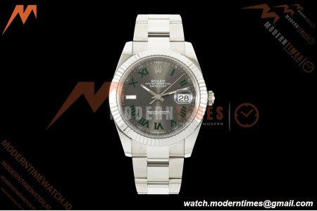 Rolex - Datejust 126334 41mm Wimbledon Oys Flt 904L SS/SS Grey/Rmn VF DD3235