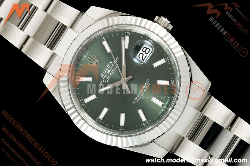 Rolex - Datejust 126334 41mm Oys Flt 904L SS/SS Mint Green VF DD3235