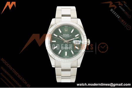 Rolex - Datejust 126334 41mm Oys Flt 904L SS/SS F-Grn/Stk VF DD3235