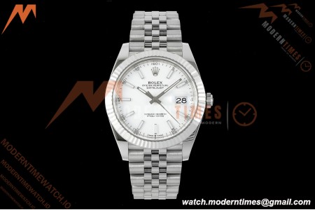 Rolex - Datejust 126334 41mm Jub Flt 904L SS/SS Wht/Stk Clean Plus DD3235 | 롤렉스 데이트저스트 126334 41mm 주빌리 브레이슬릿 904L 스테인리스 스틸/스테인리스 스틸 화이트 다이얼/스틱 인덱스 클린 팩토리 플러스 DD3235 무브먼트