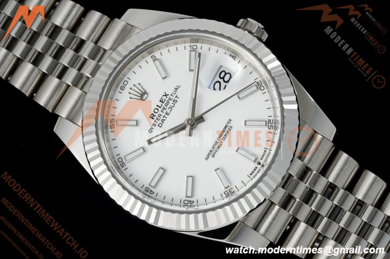 Rolex - Datejust 126334 41mm Jub Flt 904L SS/SS Wht/Stk Clean Plus DD3235 | 롤렉스 데이트저스트 126334 41mm 주빌리 브레이슬릿 904L 스테인리스 스틸/스테인리스 스틸 화이트 다이얼/스틱 인덱스 클린 팩토리 플러스 DD3235 무브먼트