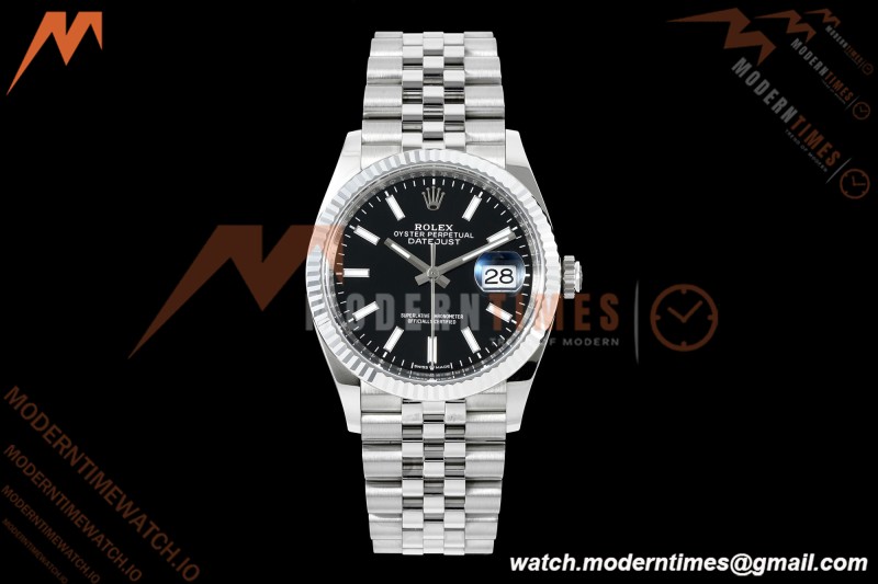Rolex - Datejust 126234 36mm Jub Flt 904L SS/SS Blk/Stk Clean Plus DD3235