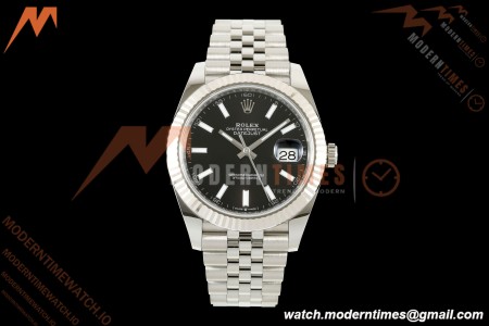 Rolex - Datejust 126334 41mm Jub Flt 904L SS/SS Blk/Stk ARF DD3235 | 롤렉스 데이트저스트 41 Ref.126334 41mm, 쥬빌리 브레이슬릿, 플루티드 베젤, 904L 스테인리스 스틸, 블랙 다이얼, 바 인덱스, ARF, DD3235 무브먼트