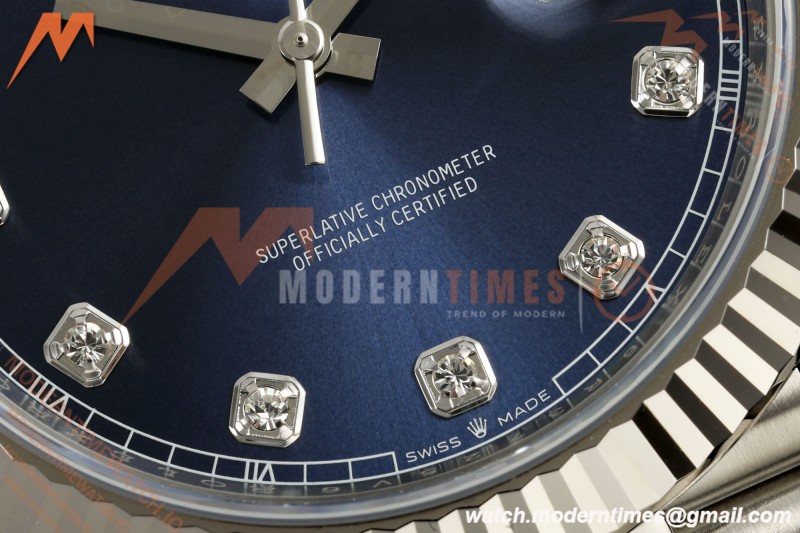 Rolex - Datejust 126334 41mm Jub Flt 904L SS/SS Blu/Dia ARF DD3235 | 롤렉스 데이트저스트 41 Ref.126334 41mm, 쥬빌리 브레이슬릿, 플루티드 베젤, 904L 스테인리스 스틸, 블루 다이얼 다이아몬드 인덱스, ARF, DD3235 무브먼트