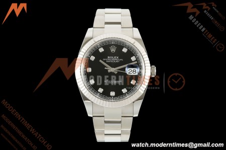 Rolex - Datejust 126334 41mm Oys Flt 904L SS/SS Blk/Dia ARF DD3235