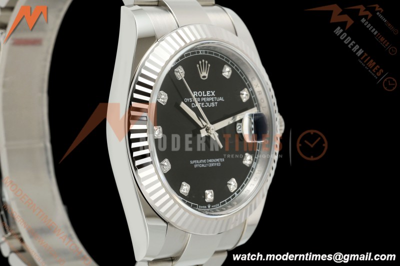 Rolex - Datejust 126334 41mm Oys Flt 904L SS/SS Blk/Dia ARF DD3235
