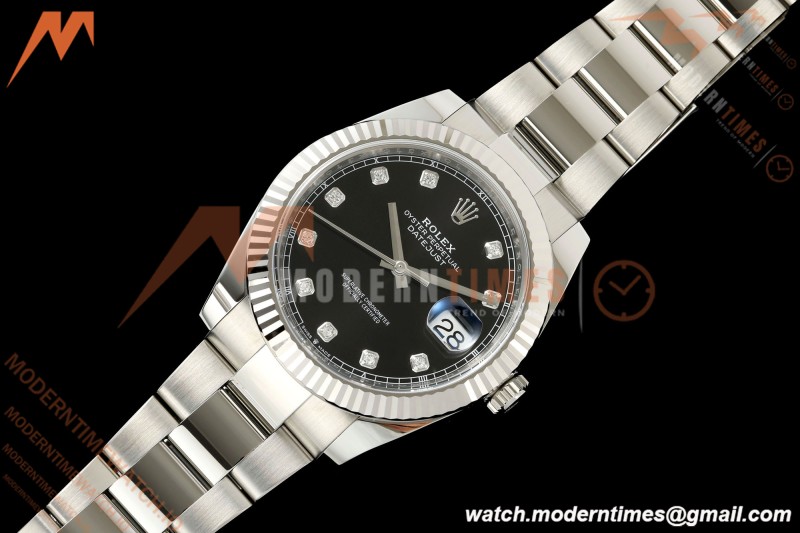 Rolex - Datejust 126334 41mm Oys Flt 904L SS/SS Blk/Dia ARF DD3235