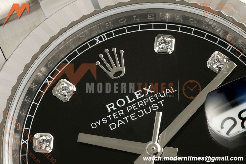 Rolex - Datejust 126334 41mm Oys Flt 904L SS/SS Blk/Dia ARF DD3235