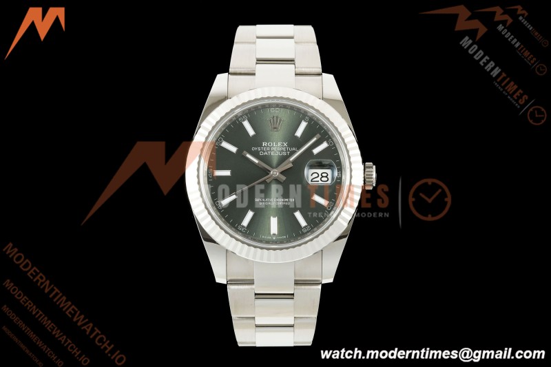 Rolex - Datejust 126334 41mm Oys Flt 904L SS/SS Grn/Stk ARF DD3235