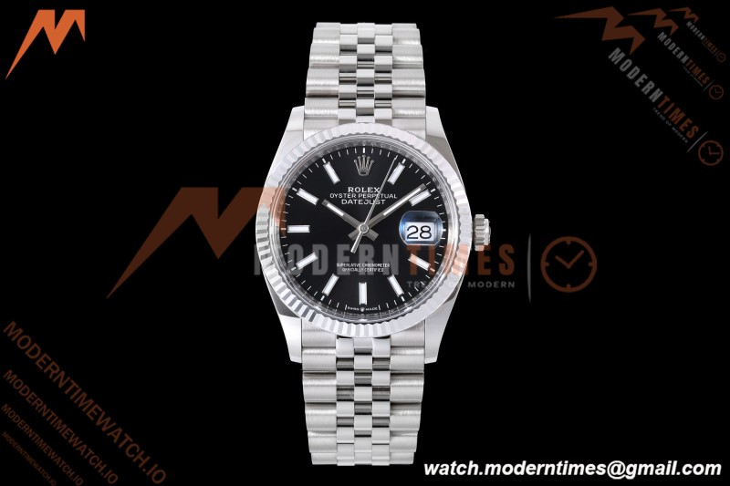 Rolex - Datejust 126234 36mm Jub Flt 904L SS/SS Blk/Stk VF DD3235