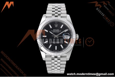 Rolex - Datejust 126334 41mm Jub Flt 904L SS/SS Blk/Stk VF DD3235