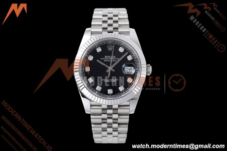 Rolex - Datejust 126334 41mm Jub Flt 904L SS/SS Blk/Dia VF DD3235