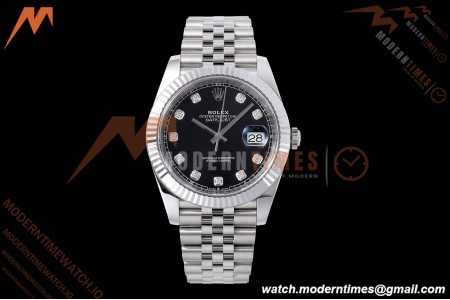 Rolex - Datejust 126334 41mm Jub Flt 904L SS/SS Blk/Dia VF DD3235