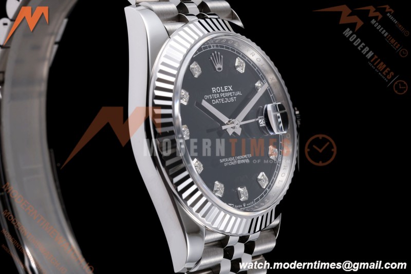 Rolex - Datejust 126334 41mm Jub Flt 904L SS/SS Blk/Dia VF DD3235