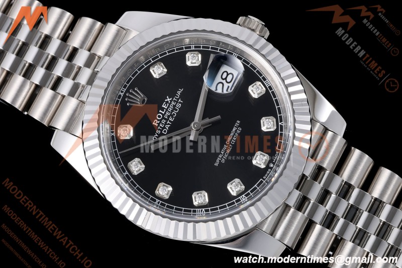 Rolex - Datejust 126334 41mm Jub Flt 904L SS/SS Blk/Dia VF DD3235