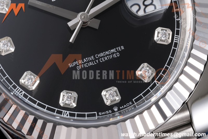Rolex - Datejust 126334 41mm Jub Flt 904L SS/SS Blk/Dia VF DD3235