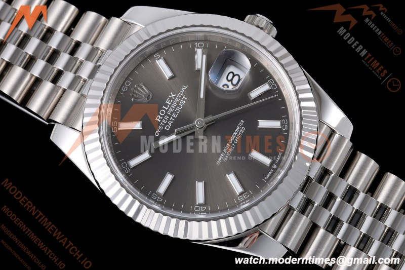 Rolex - Datejust 126334 41mm Jub Flt 904L SS/SS Grey/Stk VF DD3235