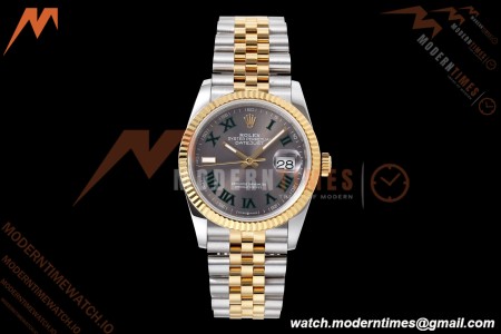 Rolex - Datejust 126233 36mm Jub Flt 904L YG/SS Grey/Rmn Wimbledon Dial QF SH3235