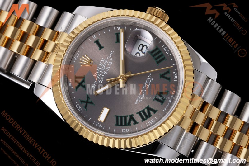 Rolex - Datejust 126233 36mm Jub Flt 904L YG/SS Grey/Rmn Wimbledon Dial QF SH3235
