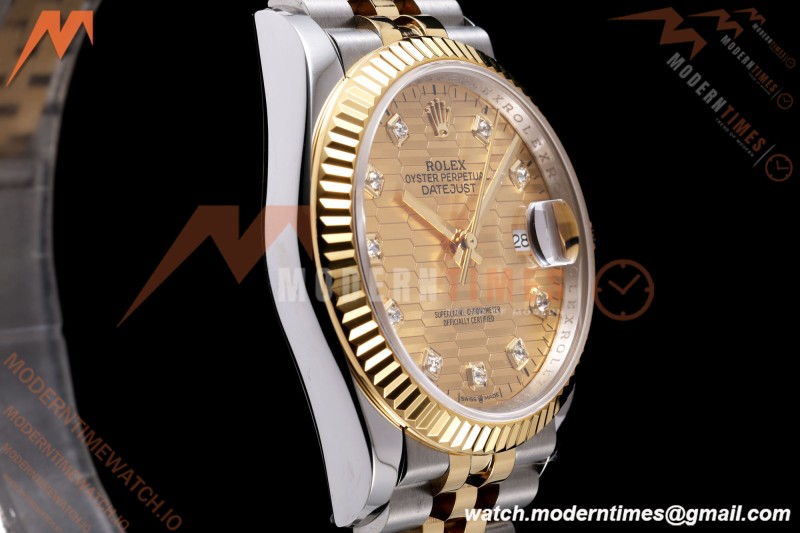 Rolex - Datejust 126233 36mm Jub Flt 904L YG/SS G-Wave/Dia QF SH3235