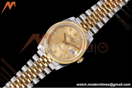 Rolex - Datejust 126233 36mm Jub Flt 904L YG/SS G-Wave/Dia QF SH3235