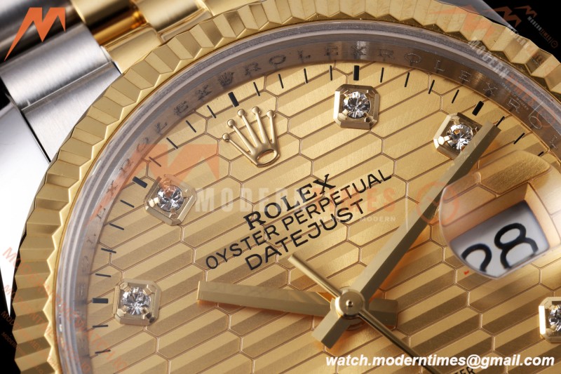 Rolex - Datejust 126233 36mm Jub Flt 904L YG/SS G-Wave/Dia QF SH3235