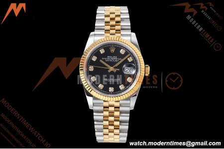 Rolex - Datejust 126233 36mm Jub Flt 904L YG/SS Blk/Dia QF SH3235